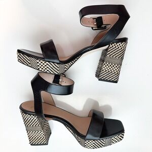 27 Edit Naturalizer Jaselle Platform Raffia Wrapped High Heel Sandal Size 10.5